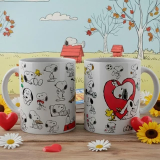 Caneca snoopy xicara cachorro desenho fofo nostalgico porcelana
