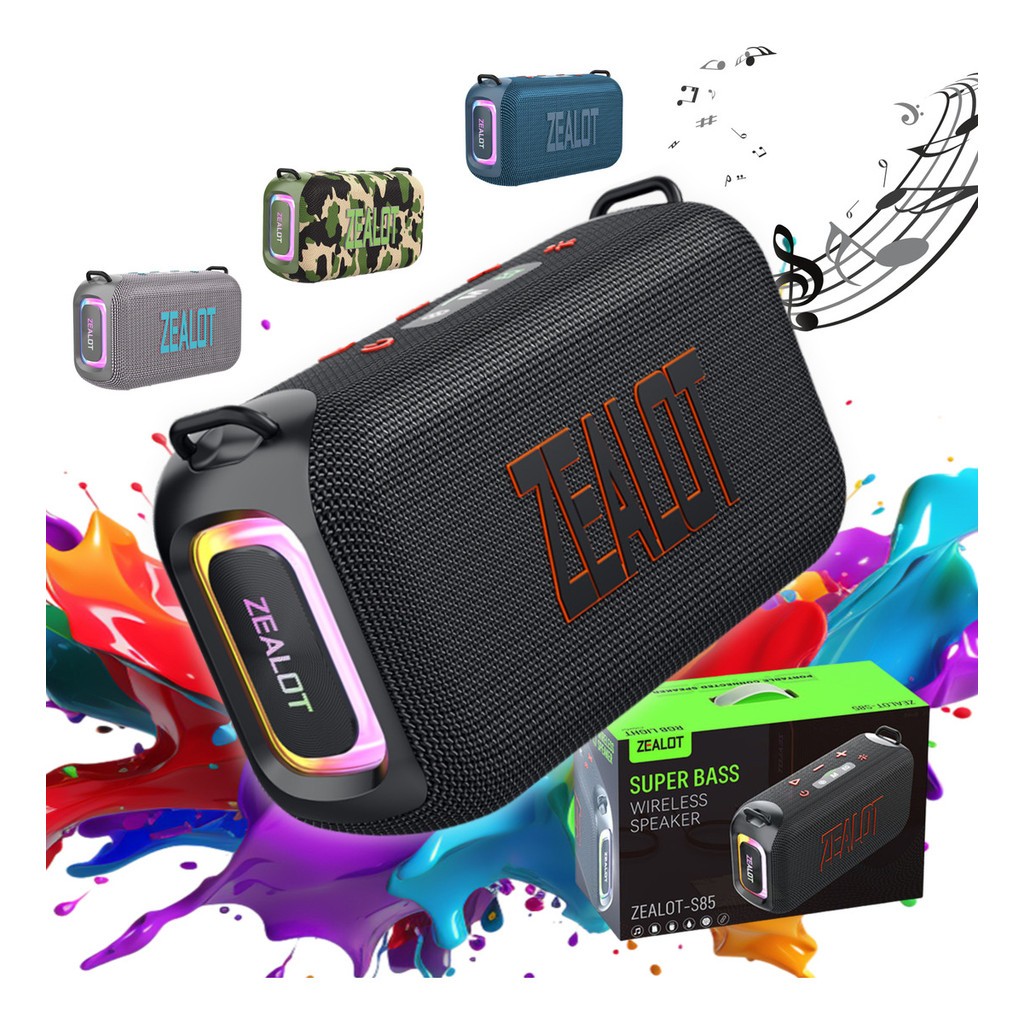 Caixa de Som Portátil ZEALOT S85 - IPX6 À Prova D'Água Bluetooth