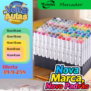 Canetas Coloridas Kit Marcadoras Wenshu Canetinhas Coloridas Ecológicas Álcool Para Arte e Desenho