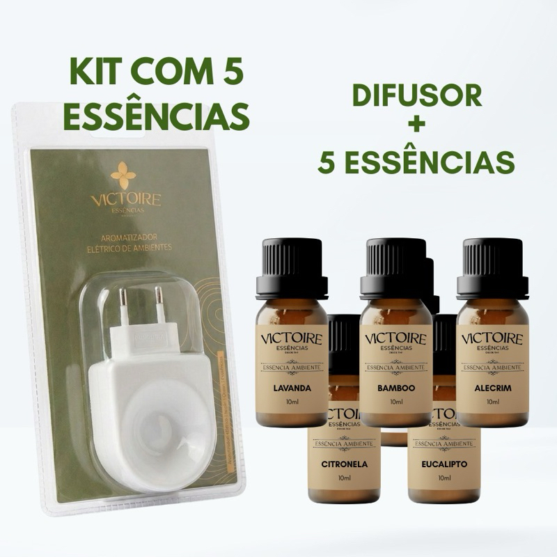 KIT 1 DIFUSOR ELÉTRICO PORCELANA + 5 ESSÊNCIAS | Shopee Brasil