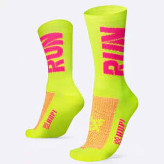 Meia Corrida Poliamida Hupi Compressão Cano Médio Run Anti Odor Respirável Masculina Feminina 36-42