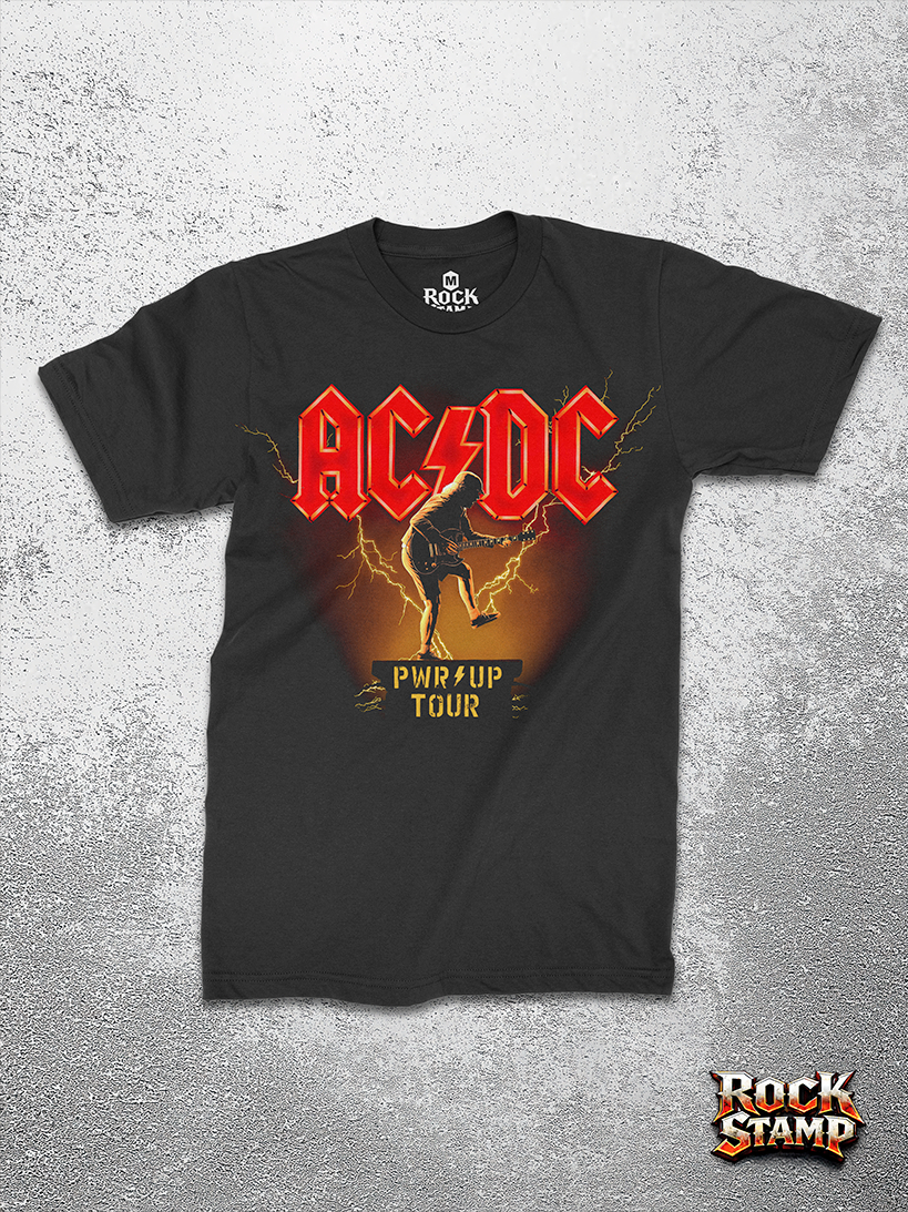 Camiseta AC/DC Rock Unissex Algodão Estampa POWER UP TOUR | Shopee Brasil