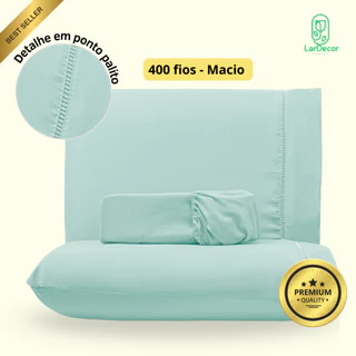 Jogo de Lençol Casal Queen Solteiro King Macio 400 Fios Micropercal Com Ponto Palito 3 pçs em Oferta na Shopee