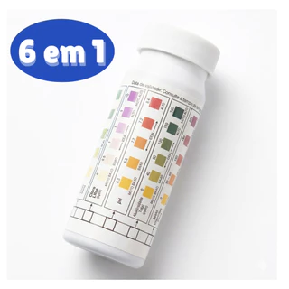 Fita de Teste 6 em 1 PH Alcalinidade Cloro Total e LIvre Dureza Da Água E Acido com 50 Tiras para piscina