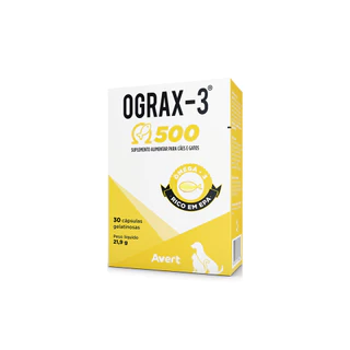 Ograx-3 500 Mg Suplemento Para Cães e Gatos Ômega 3 Avert - 30 Cápsulas em Oferta na Shopee