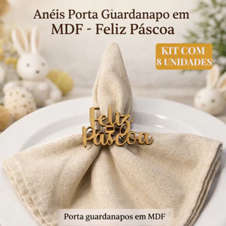 KIT 8 Anéis Porta Guardanapo em MDF Feliz Páscoa Decorativo Temático em Oferta na Shopee