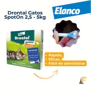 Vermífugo Drontal Spot On Para Gatos 2,5 a 5kg Pipeta Elanco em Oferta na Shopee