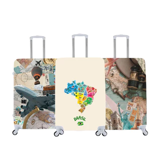 Capa de Mala Personalizada Mapas Mundi Estilo e Proteção Para Suas Viagens Bagagem em Oferta na Shopee