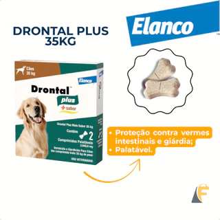Vermífugo Drontal Plus Para Cães Até 35kg 2 Comprimidos Elanco em Oferta na Shopee