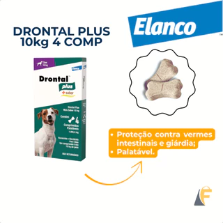 Vermífugo Drontal Plus Para Cães Até 10kg Elanco 4 Comprimido em Oferta na Shopee