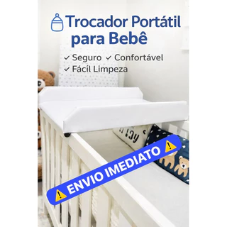 Trocador Portátil Almofadado MDF Courino Seguro Berço Americano Cômoda Suporte Banheira Fácil Limpeza Cores Variações em Oferta na Shopee