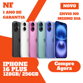 Smartphone Apple iPhone 16 PLUS 5G 128GB / 256GB Plus Novo Original Garantia Nota Fiscal em Oferta na Shopee