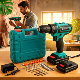 Parafusadeira/Furadeira be Impacto  Kit Maleta COM DUAS BATERIAS Kit de 28pcs 220V/110V