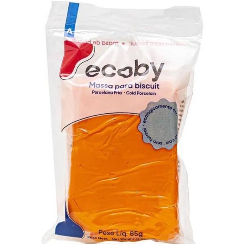 Massa para Biscuit Cor Laranja 85g Ecoby | Shopee Brasil