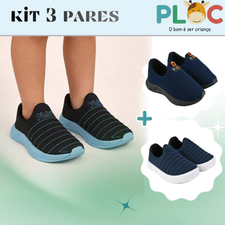 Kit 3 pares Tênis Infantil Ploc -  Colors Iate e Play Anatômico Menino em Oferta na Shopee