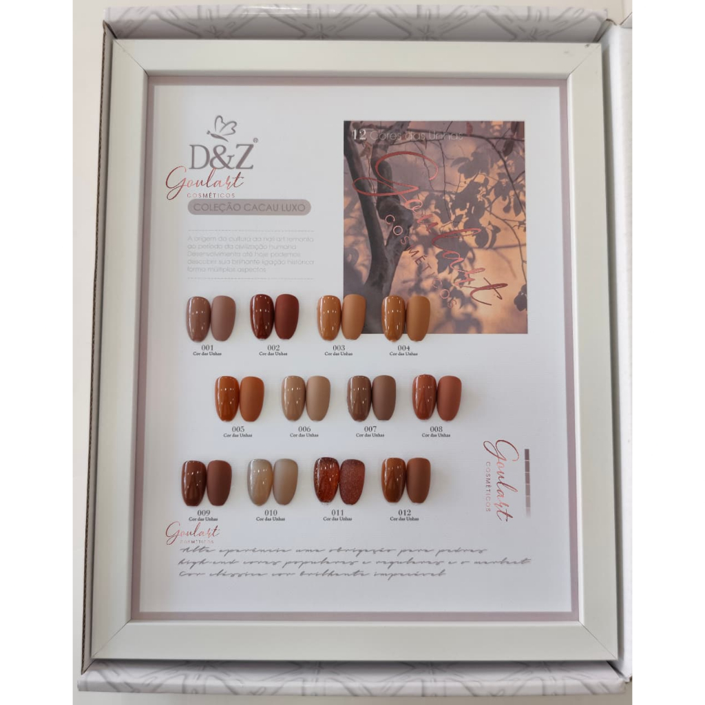 kit 12 Esmalte em Gel de Unha Coleção Luxo D&Z Cores Marrom