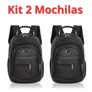 Kit 2 Mochilas de Couro Universitária Unissex Reforçada Com Cabo de Aço em Oferta na Shopee