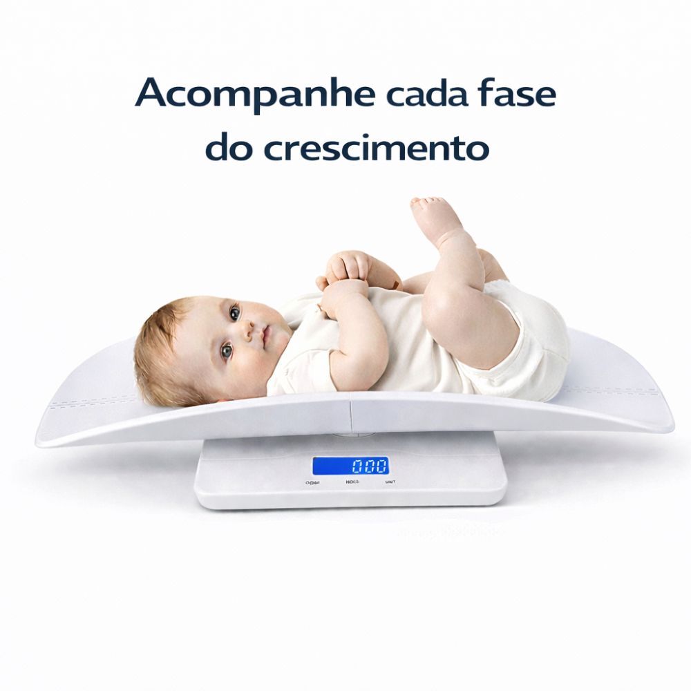 Balança Digital de Bebê Pediátrica 2 em 1 Infantil Adulto LCD Touch ...