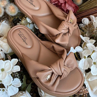 Modare Sandalia Ultraconforto Laço Lançamento 2025 Chinelo Slide Lacinho Nobuck Leve