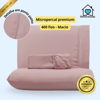 Kit Jogo de Lençol Ponto Palito 400 fios Cama Box com Elástico Extra Macio e Suave em Oferta na Shopee