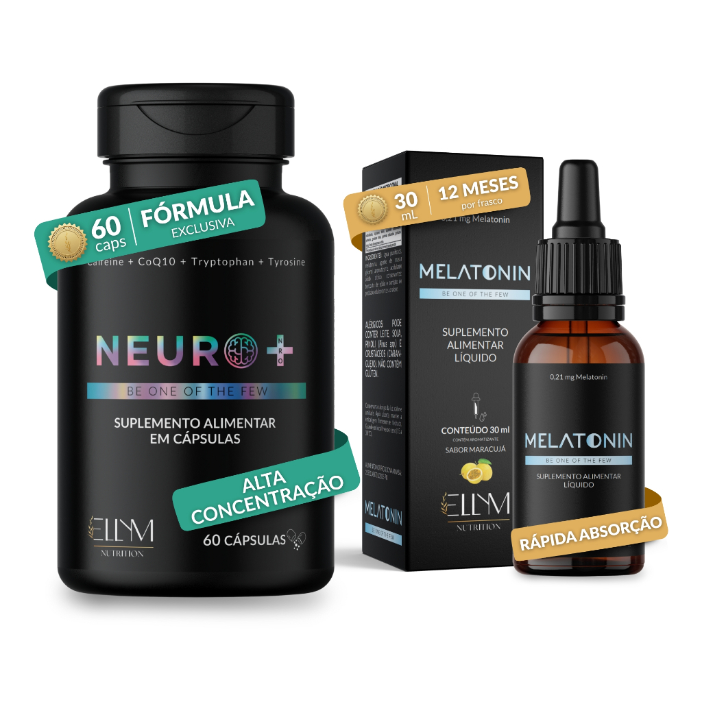 Kit Neuro+ Nootropico + Melatonina Gotas Sublingual ELLYM NUTRITION ...