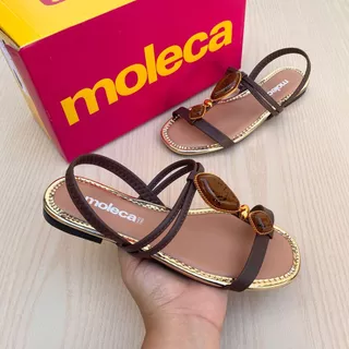 Sandália Rasteirinha Feminina Moleca Pedras Metalizadas Confortável Acolchoada Elástico em Oferta na Shopee
