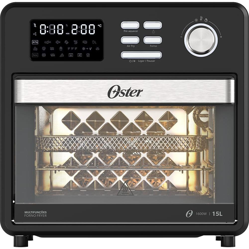 Forno e Fryer Oster Compact 10 em 1 de 15 Litros e 1600W de 