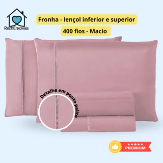 Kit Jogo de Lençol Micropercal 4 Peças 400 Fios Ponto Palito Macio Premium - 10 Cores Disponíveis em Oferta na Shopee