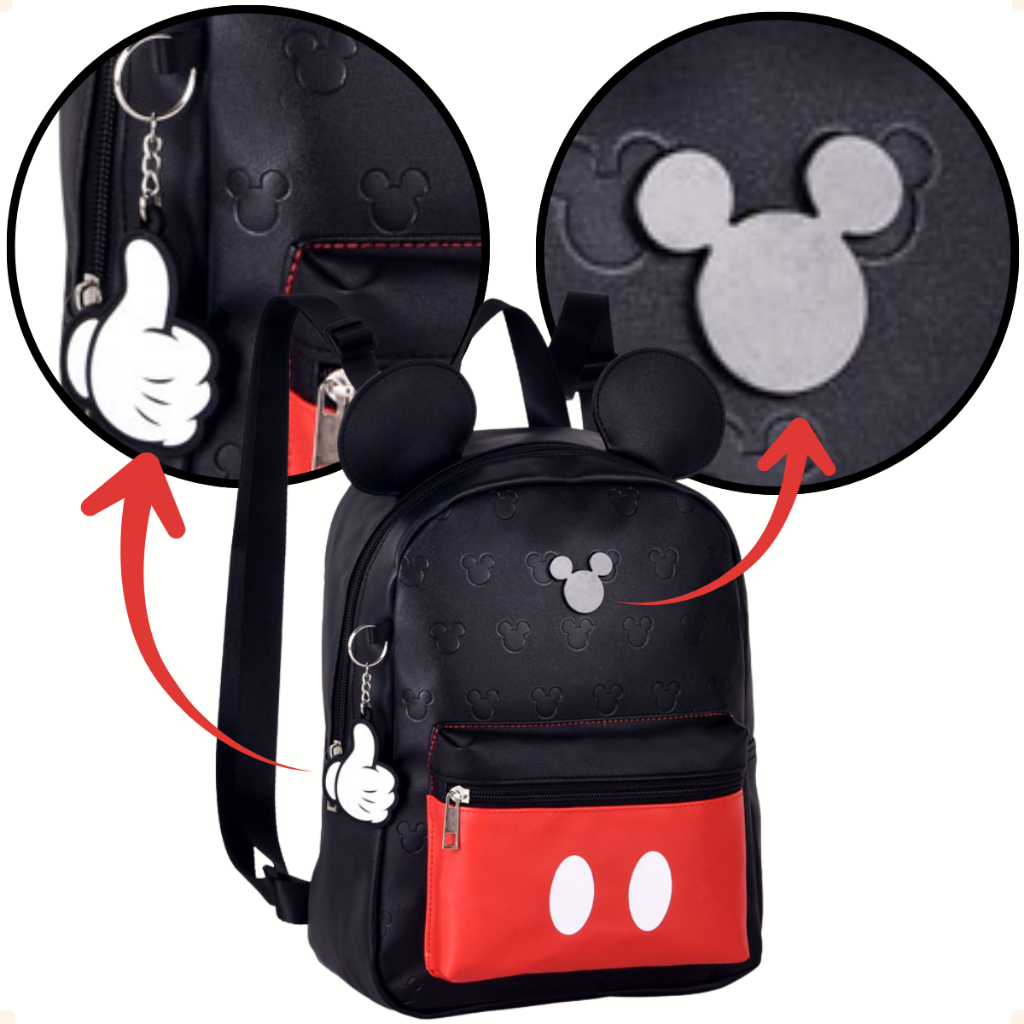 Mochila Oficial Mickey 5 Litros 25x20x10cm 13 Polegadas REF