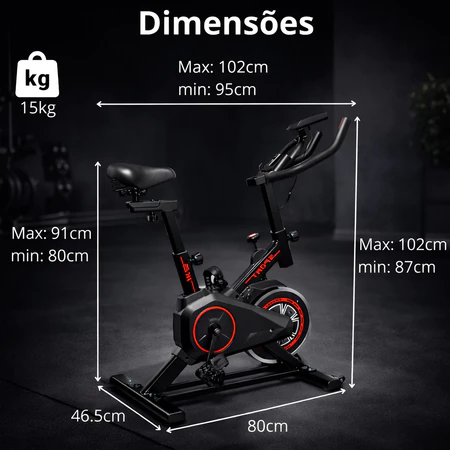 Bicicleta Bike Ergométrica Spinning Academia Fitness Profissional Cardio e Musculação até 120kg