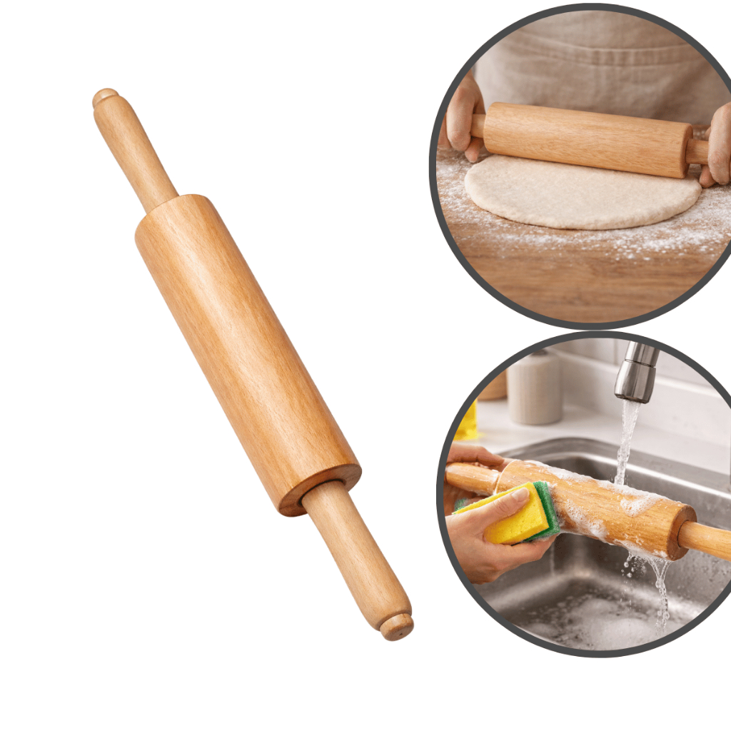 Rolo de Madeira para Massa Pizza Pão Cozinha Panificação Pro