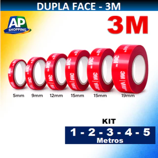 kit Fita Dupla Face 3M VHB Original Adesiva Fixação Forte Colar Quadro Painel Artesanato Parede Grudar Objetos