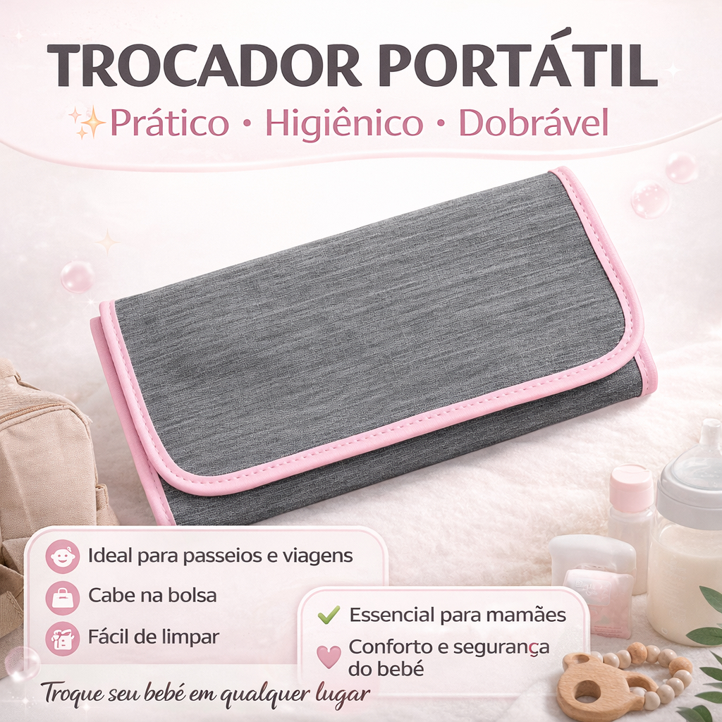 Trocador Portátil Impermeável para Bebê | Dobrável, Compacto, Ideal ...
