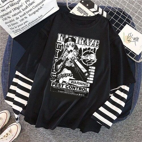 Camiseta Feminina De Algodão estilo E-girl /Punk/Gótico /Retrô