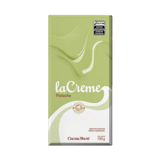 Tablete Barra LaCreme de Chocolate Branco com Pistache 100g Cacau Show em Oferta na Shopee