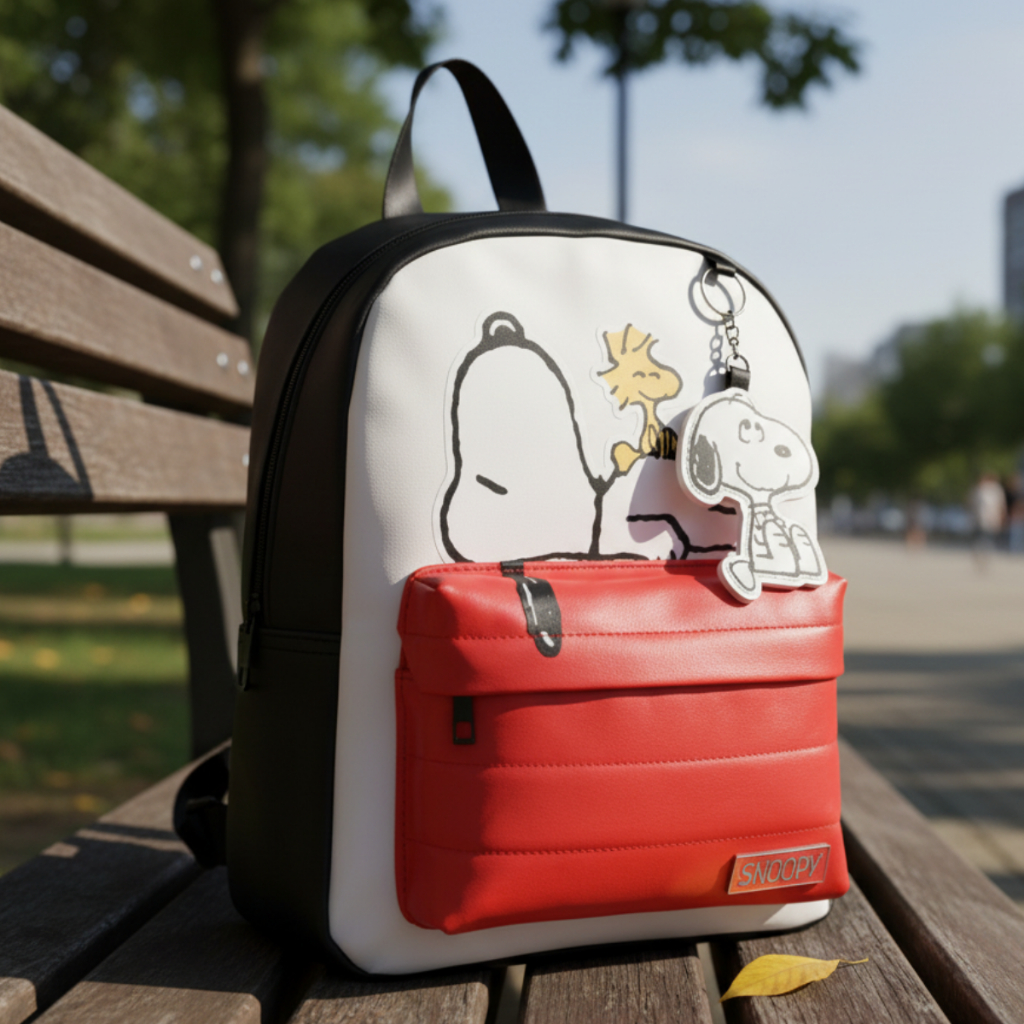 Mochila Oficial Snoopy 5 Litros 25x20x10cm 13 Polegadas REF