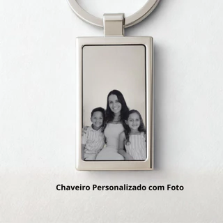 Chaveiro Personalizado com Foto em Aço Inox | Gravação a Laser | Envio Rápido | Presente