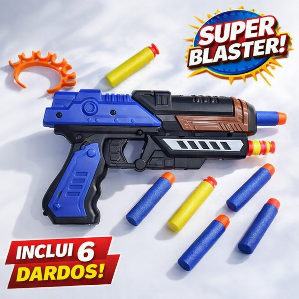 Pistola Lançadora de Dardos Infantil Super Blaster – Brinquedo Seguro ...