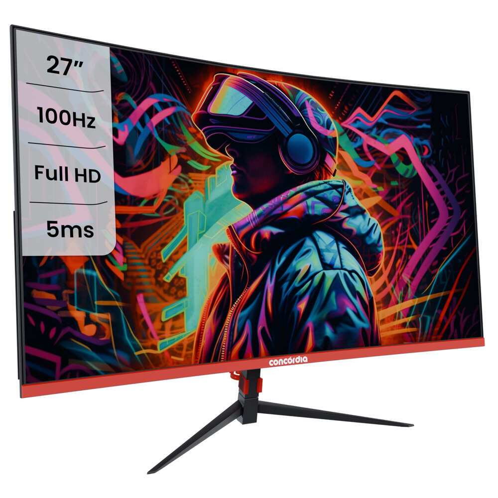 Monitor Concórdia Gamer Curvo 27'' CZ270F 100HZ LED FULL HD HDMI VGA SRGB 99%