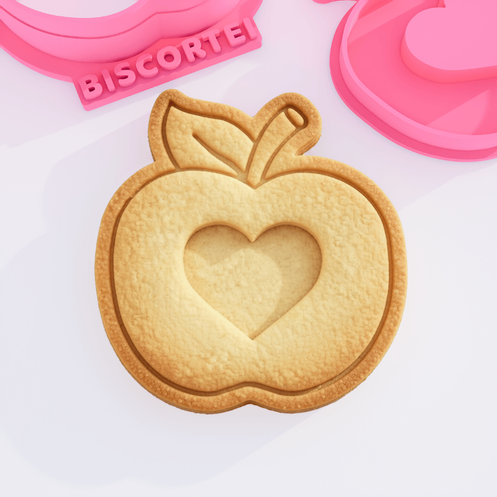 Cortador de Biscoito Maçã Linzer Carimbo Marcador Pasta Amer