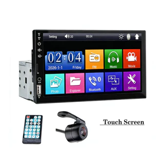 Central Multimídia MP5 Automotiva Bluetooth 1 Din 7 Polegadas USB/AUX/TF Touch Screen 7023