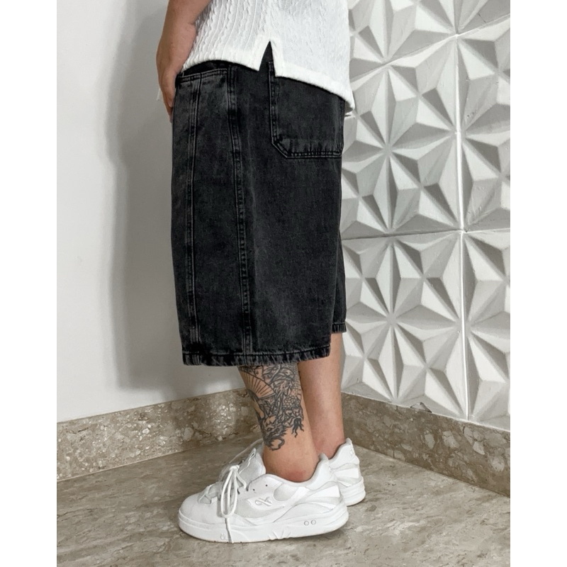 Bermuda Jeans Baggy Jorts Tripside Recorte “Symbols” - Estonada