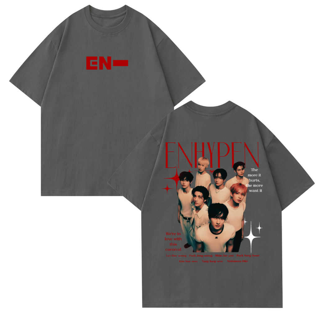 Camiseta Premium em Algodão Puro]SISI Camiseta Oversized Enhypen