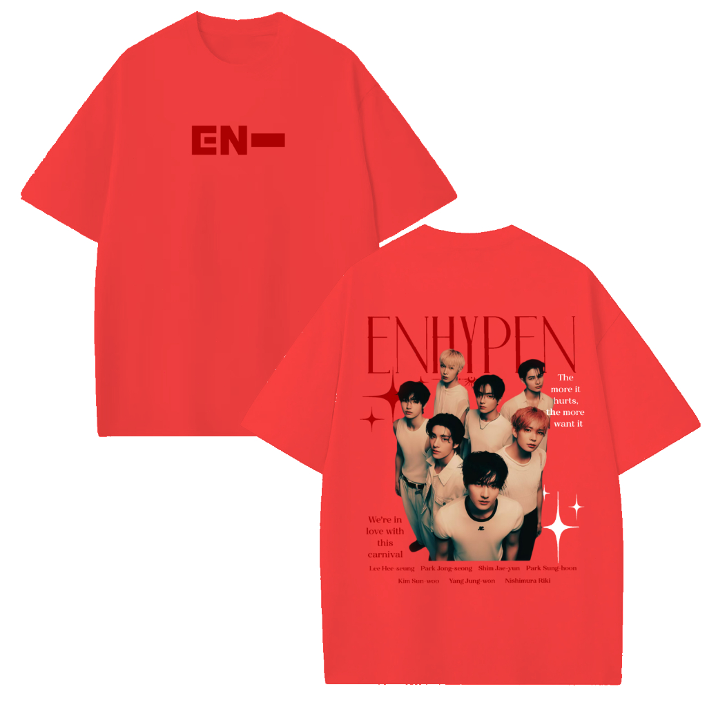 Camiseta Premium em Algodão Puro]SISI Camiseta Oversized Enhypen