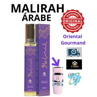 Perfume Feminino Zyone Árabe Malirah 28ml Parfum Alta Fixação Oriental Gormand Intenso Doce Irresistível