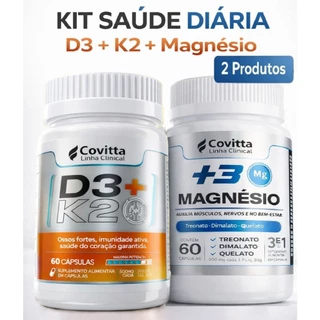 Magnésio Treonato Dimalato Quelato + Vitamina D3 K2 | Kit Completo - Covitta em Oferta na Shopee