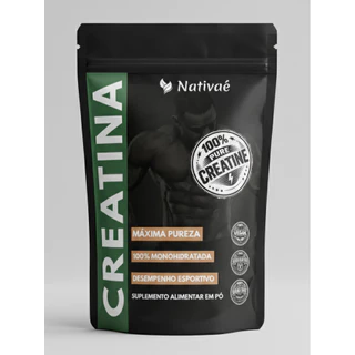 Creatina Monohidratada 100% PURA Nativaé - FORÇA E GANHO DE MASSA - 150g, 300g, 500g - Vegana e Sem Glúten