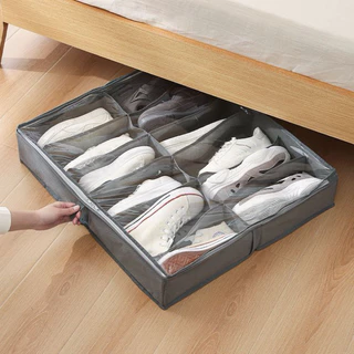 Organizadora Sapato TNT Grande com Tampa Transparente e fechamento com Zíper 12 divisórias em Oferta na Shopee