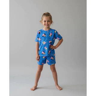 Pijama kids Manga Curta Algodão Personagens Lilo Stitch Michey Monica Urso em Oferta na Shopee