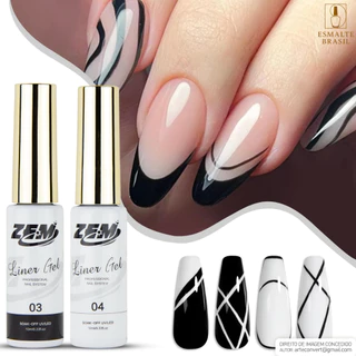 Esmalte Gel Liner Fino Art Kit Nail Design (dourado/prata/preto/branco) p/ UNHAS nail design em Oferta na Shopee
